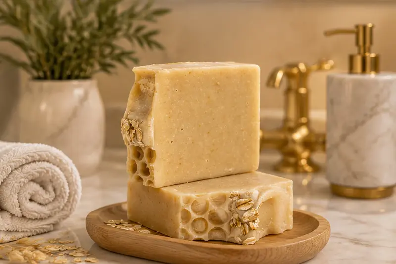 Golden Harvest – Honey & Oats Goat Milk Soap